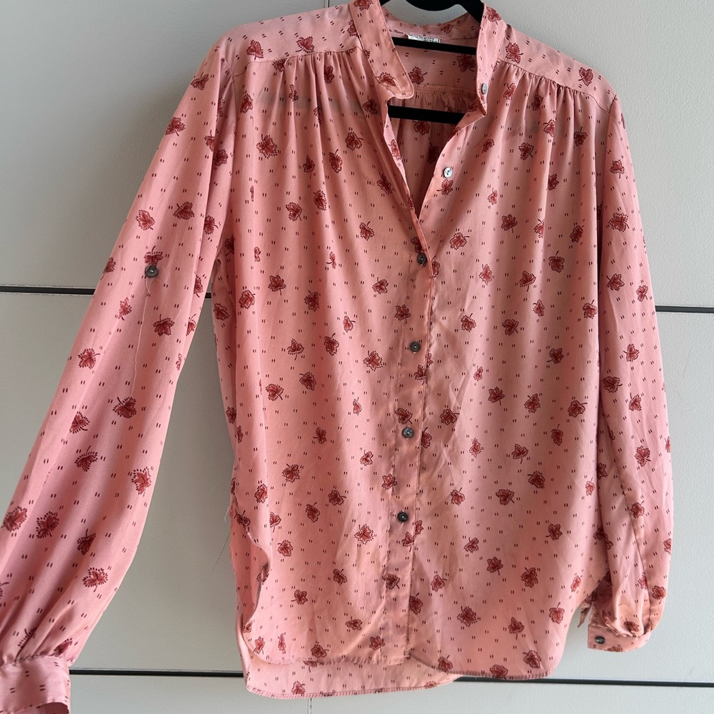 Vintage Fall leaf Button-Up Shirt